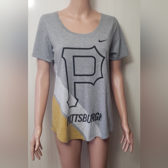 Gray Genuine Merchandise Pittsburgh Pirates P Logo "The Nike Tee"- Sz L - Picture 3 of 7